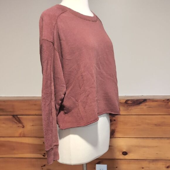 Aerie Pink Relaxed Long Sleeve Sweatshirt - Picture 2 of 6